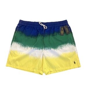 Polo Ralph Lauren Men 1XB Swim Shorts Pony Blue Green Yellow NWT